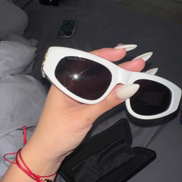 Balenciaga white sunglasses